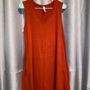 Orange v neck dress
